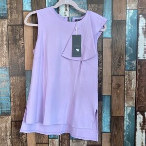 Elizebeth Clark purple side slit sleeveless fancy top